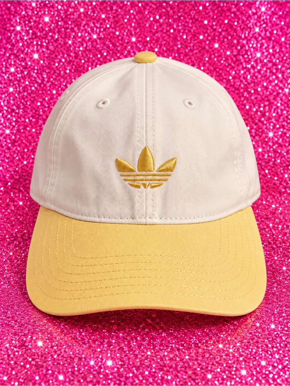 adidas Cream and Yellow Trefoil Cap
